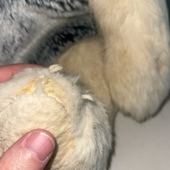 Vintage real fur rabbit fur teddy bear . Very hard to find in this size - Picture 6 of 12
